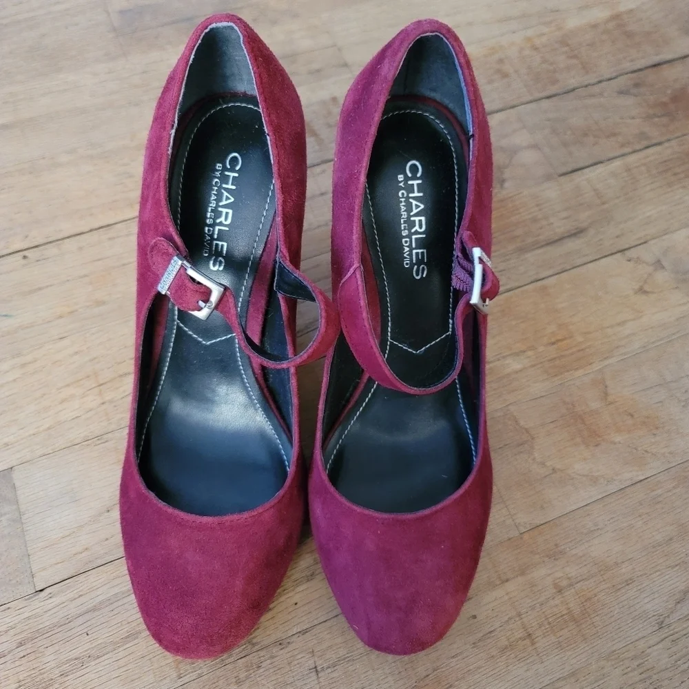 Charles by Charles David, Block-heel Mary Jane, Merlot/Burgundy,‎ Size 7- NWOT